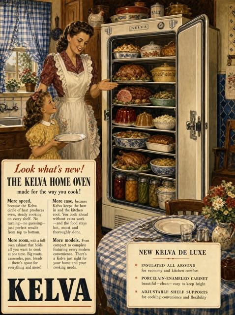 1950s Housewife Gouache Ad example ad