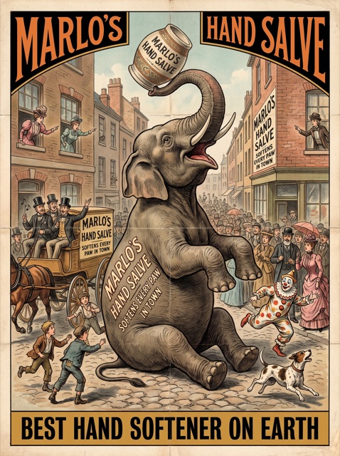 Apothecary Label Ad example ad