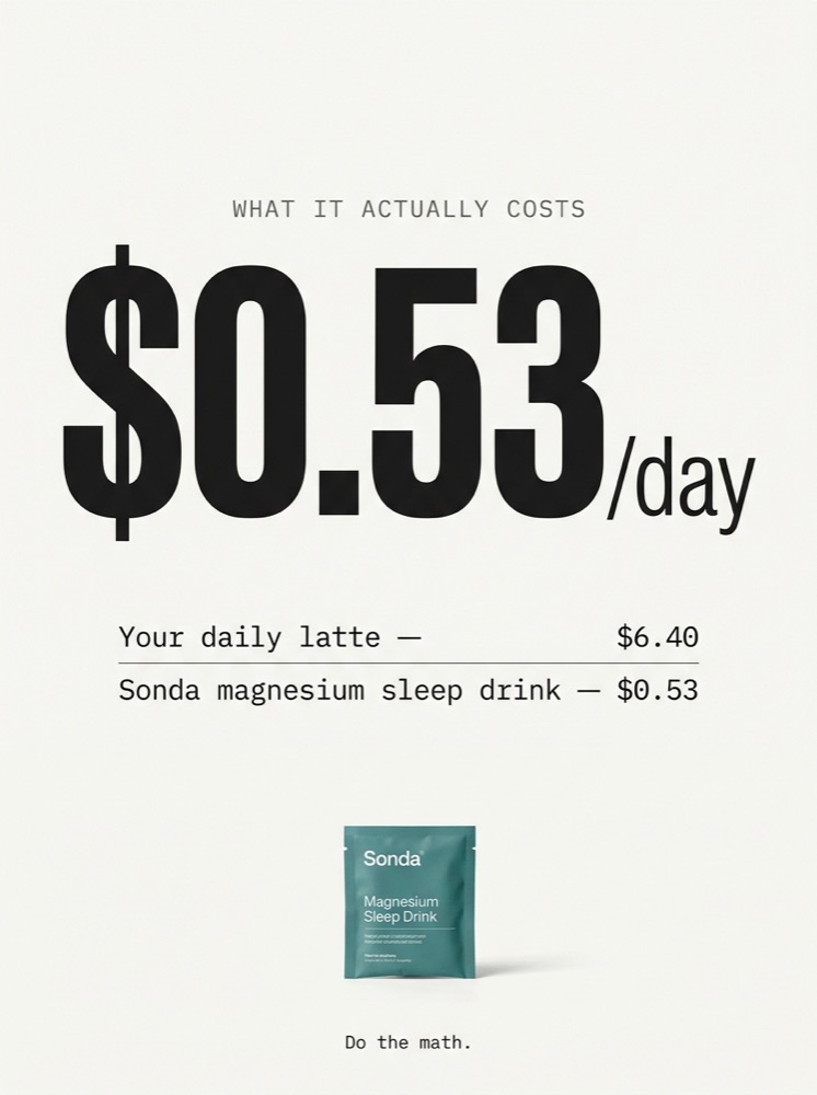 Cost-Per-Day Math Card example ad