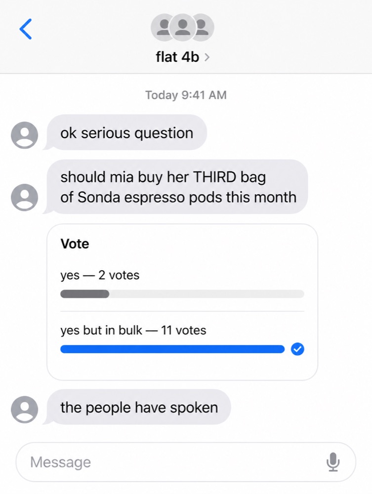 Group-Chat Poll example ad