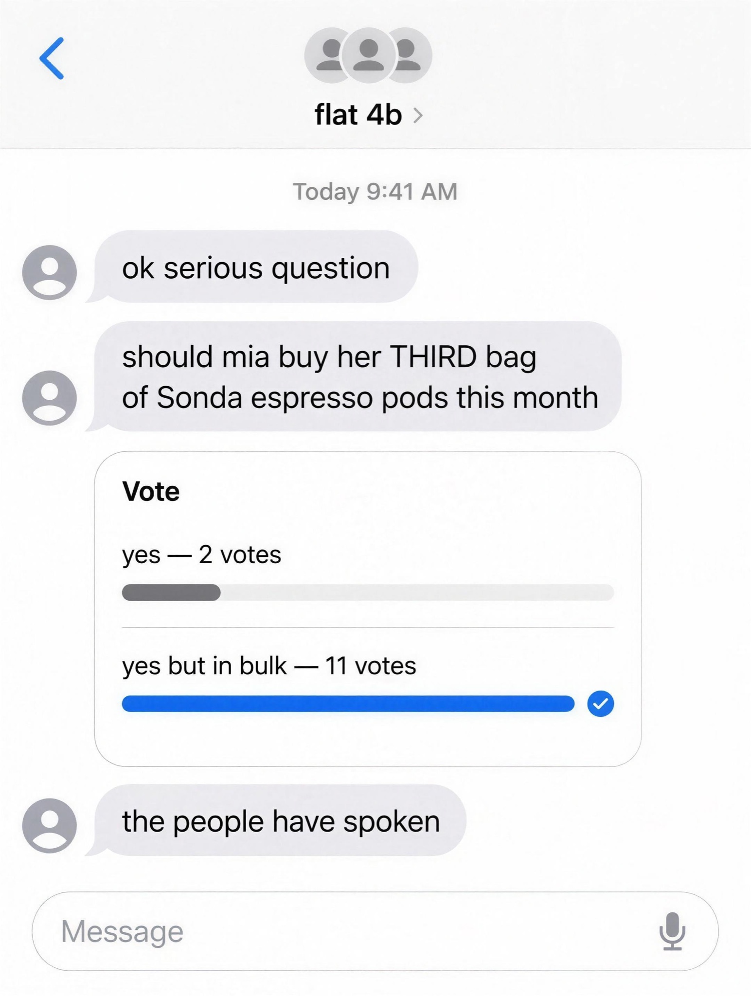 Group-Chat Poll example ad