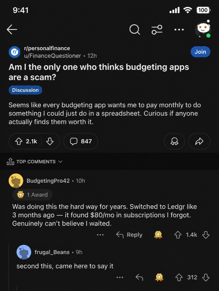 Reddit Thread Ad example ad