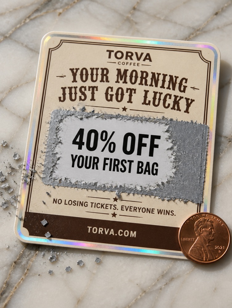 Scratch-Off Reveal Card example ad